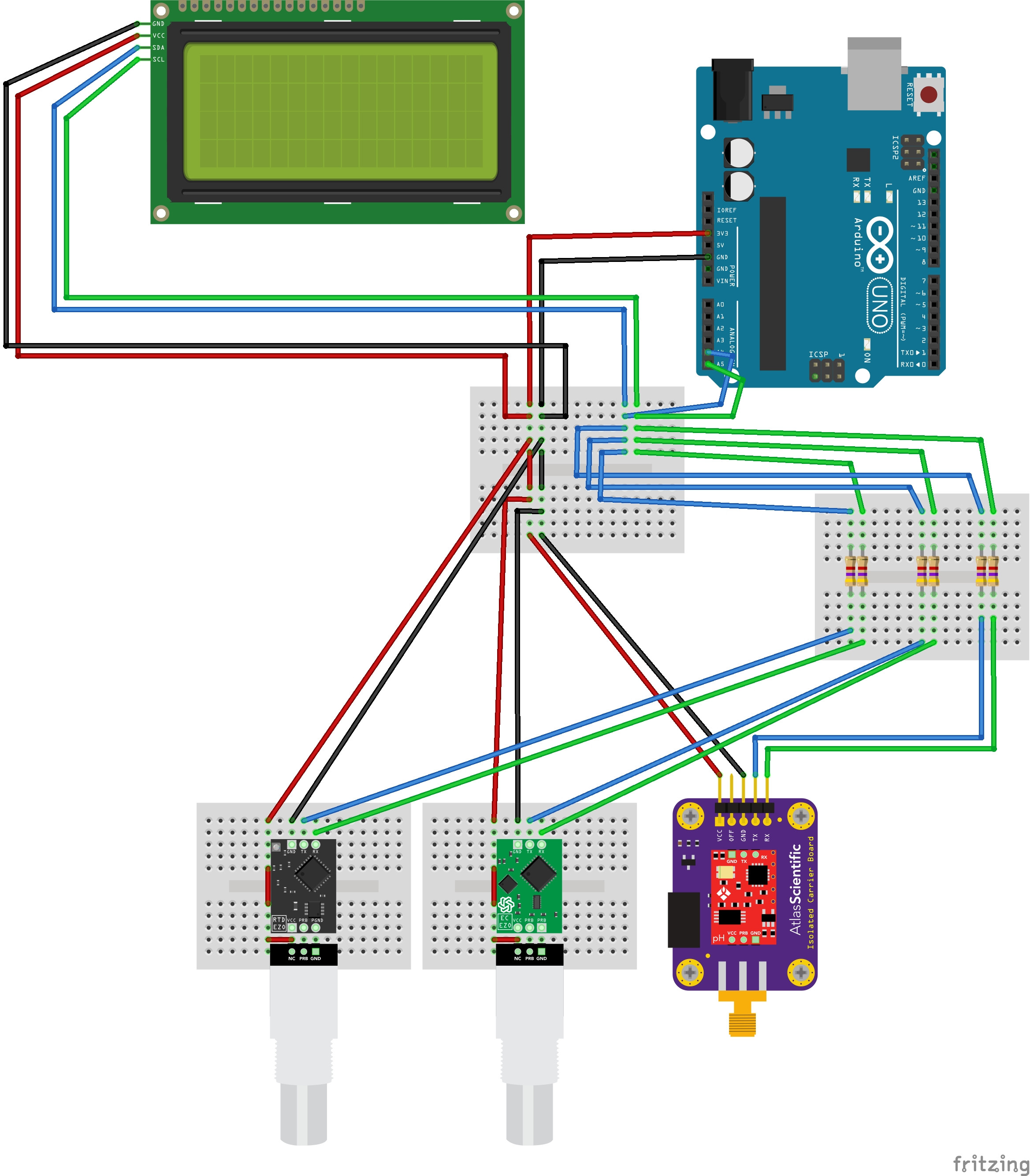 Arduino I2C SPI UART Bağlantı Şeması